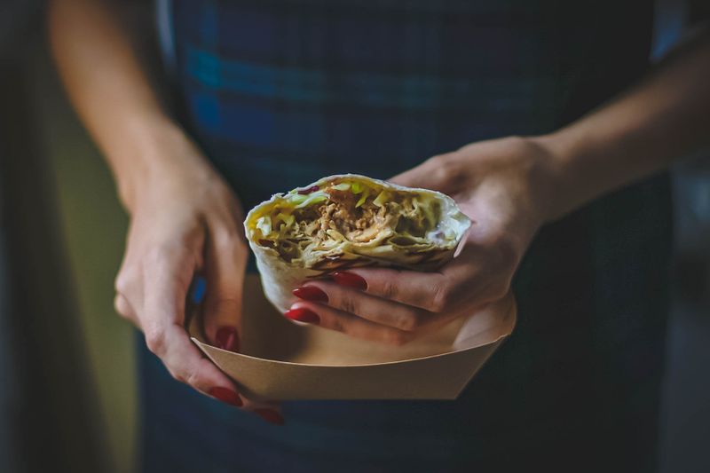 Grilled steak wrap with chimichurri sauce