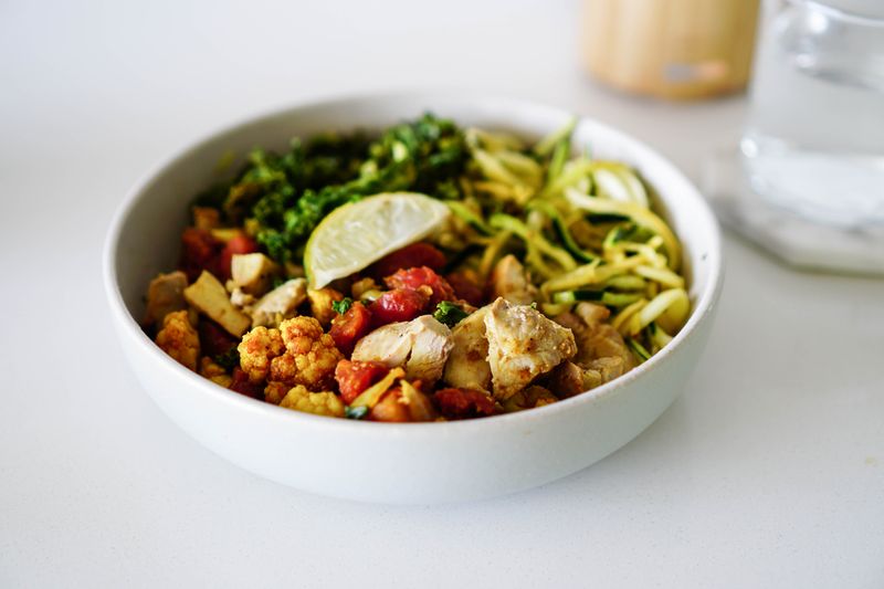 Chicken tortilla soup with avocado
